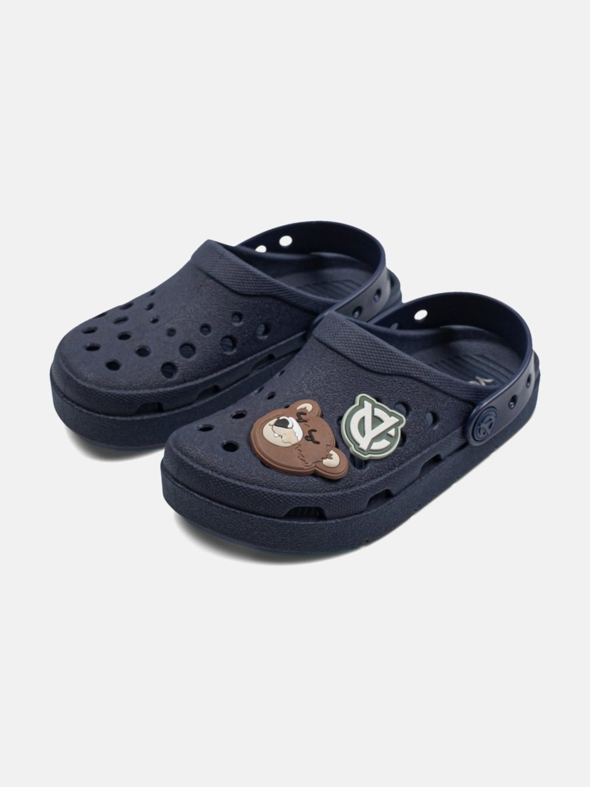 Infantil - Chinelo Clog Menino Azul com Patch de Ursinho