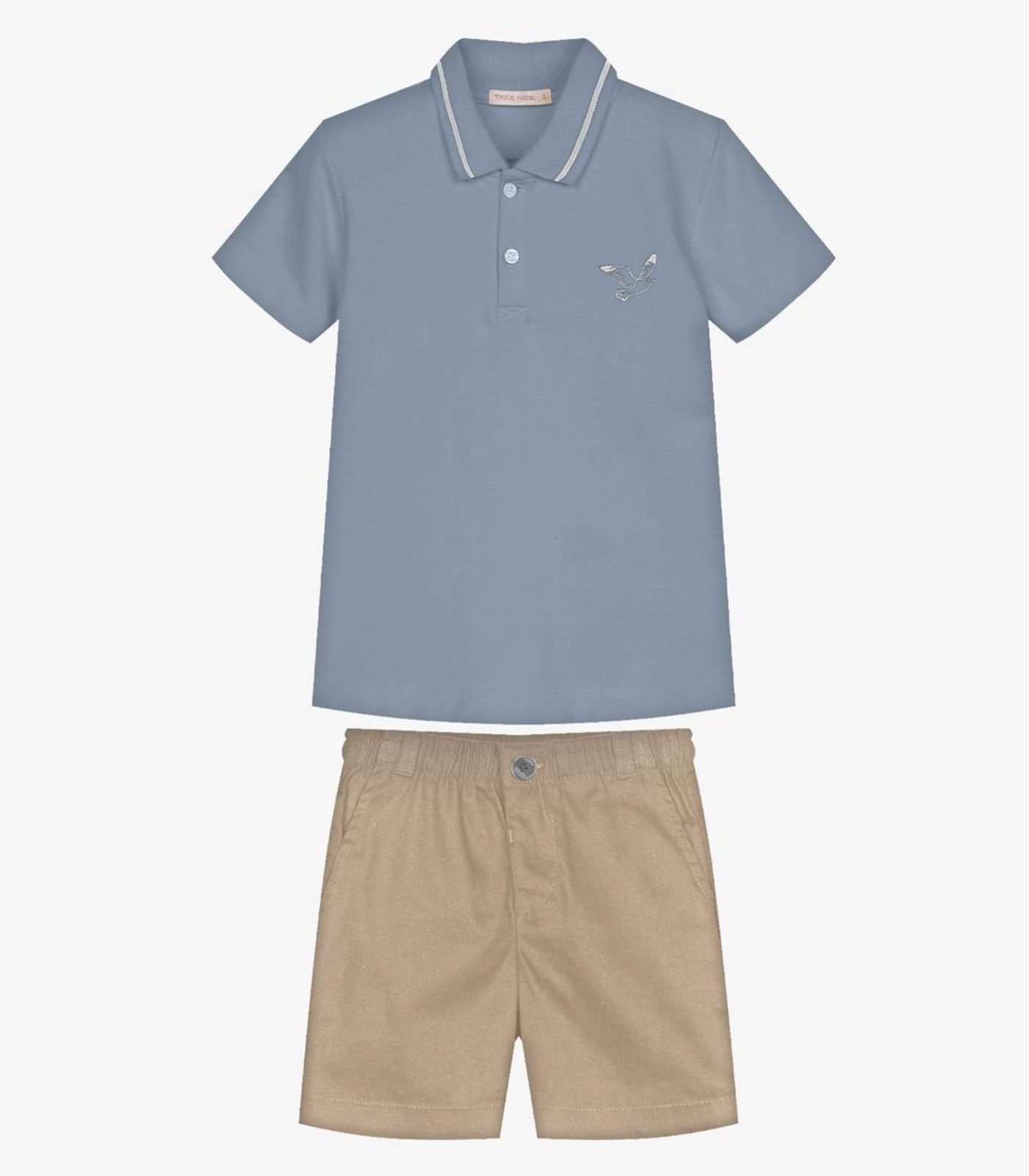 Infantil - Conjunto Polo Com Bermuda Trick Nick Azul