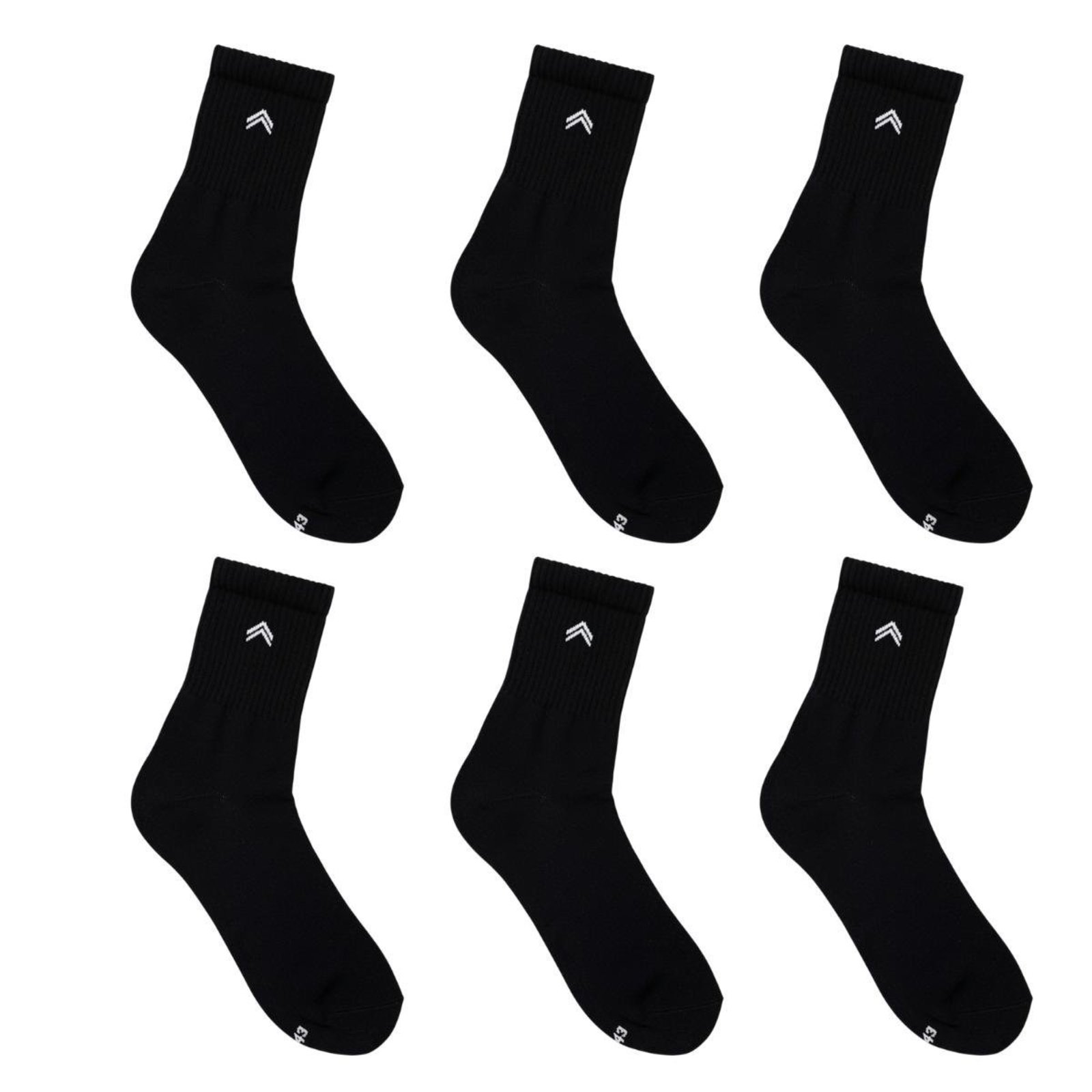 Kit 6 Pares de Meias QLC Sports Algodão UP Urban Cano Médio Preto