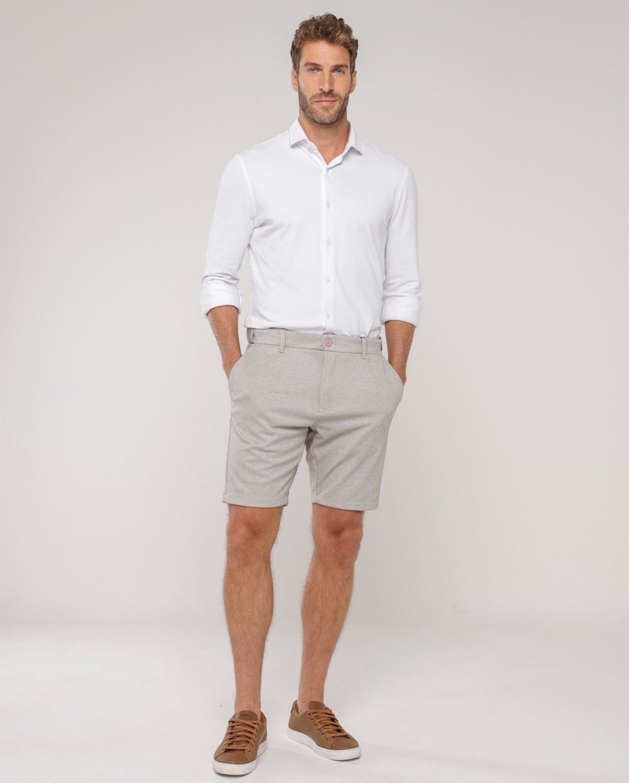 Bermuda Alfaiataria Masculina Moletinho 11150 Caqui Consciência