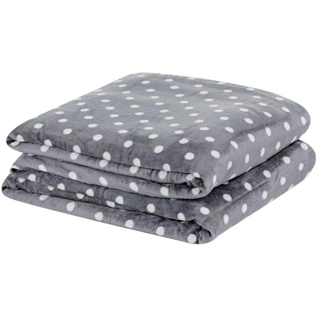 Manta Queen Petit Poa Flannel Microfibra 1 Peça - Cinza - Casa Modelo Enxovais