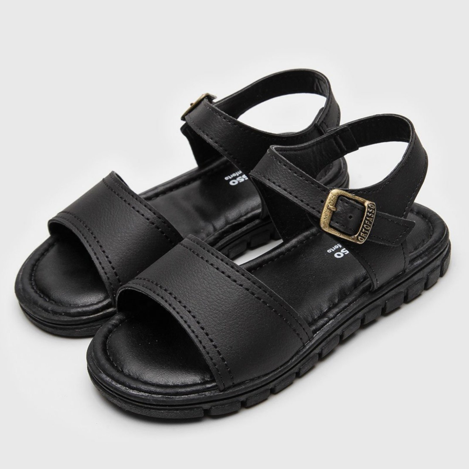 Infantil – Sandália Ortopasso Anatômica Menino Preto