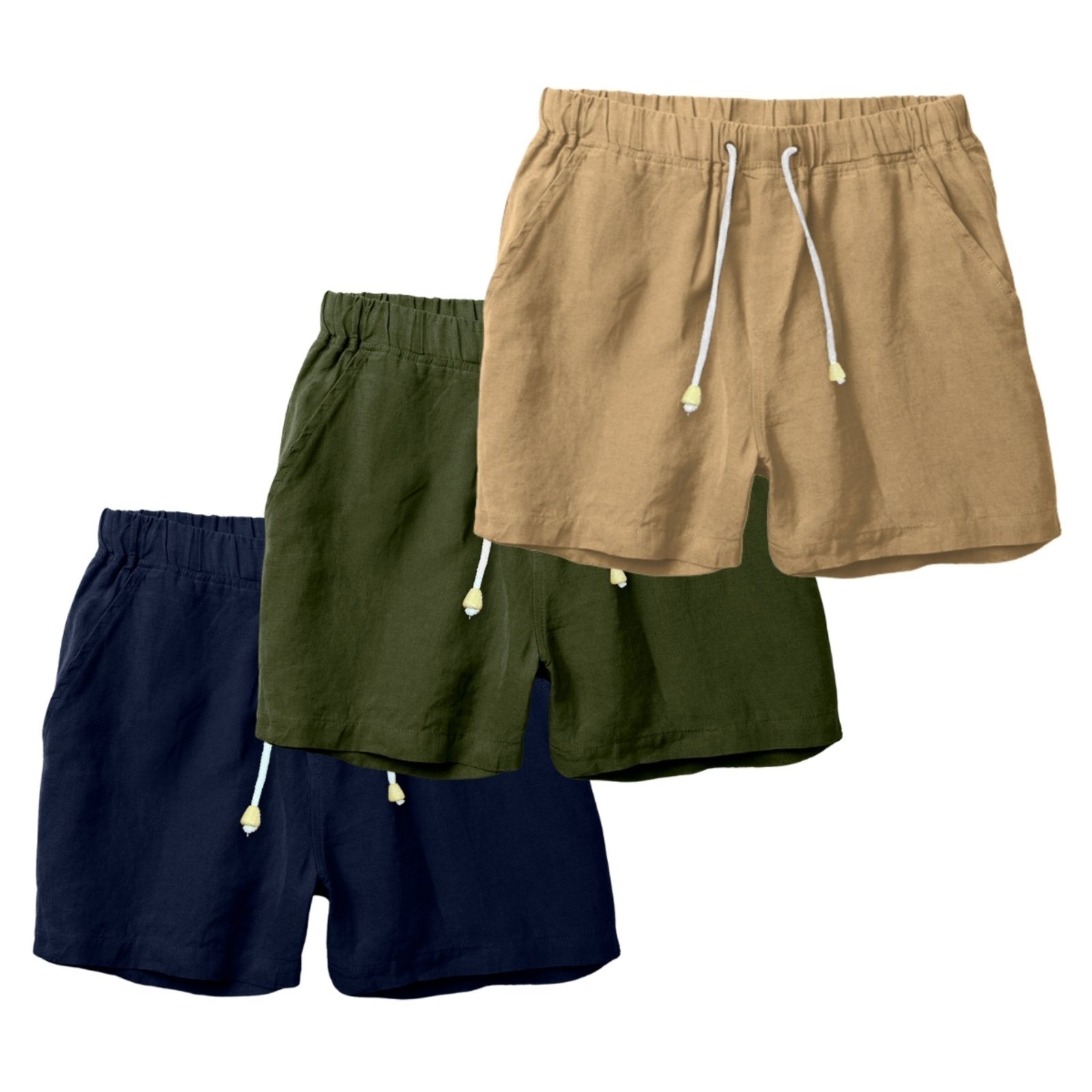 Kit 3 Shorts Linho Premium Bermuda Masculina Moda Praia Luxo