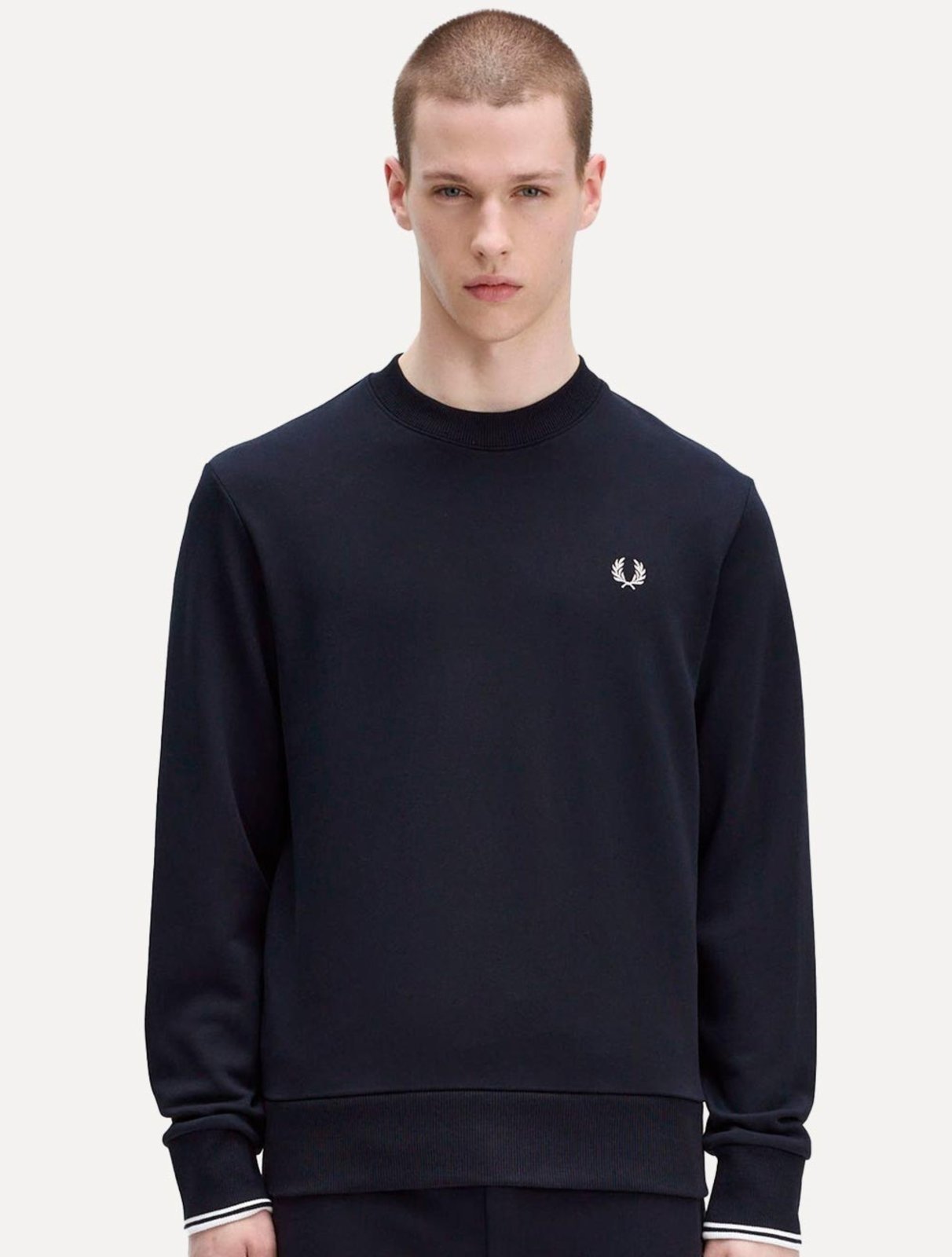 Vista 2 Moletom Fred Perry Masculino Crewneck Laurel azul marinho Fred Perry azul marinho