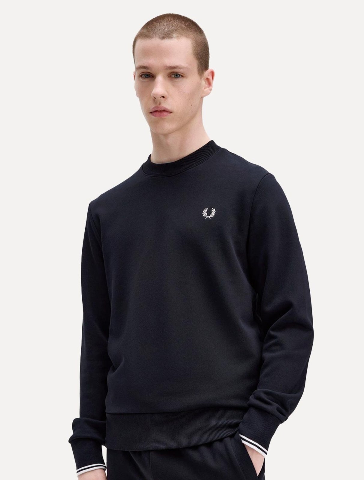 Vista 3 Moletom Fred Perry Masculino Crewneck Laurel azul marinho Fred Perry azul marinho