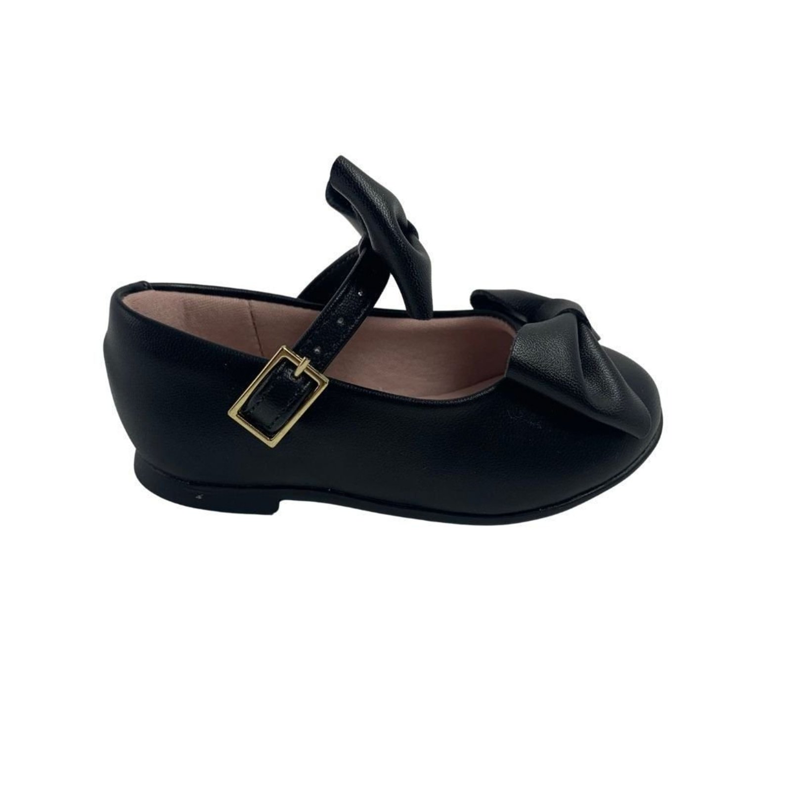 Infantil - Sapatilha Baby Sua Cia Preta 793 com Laço e Fivela - Preto - Mini Sua Cia