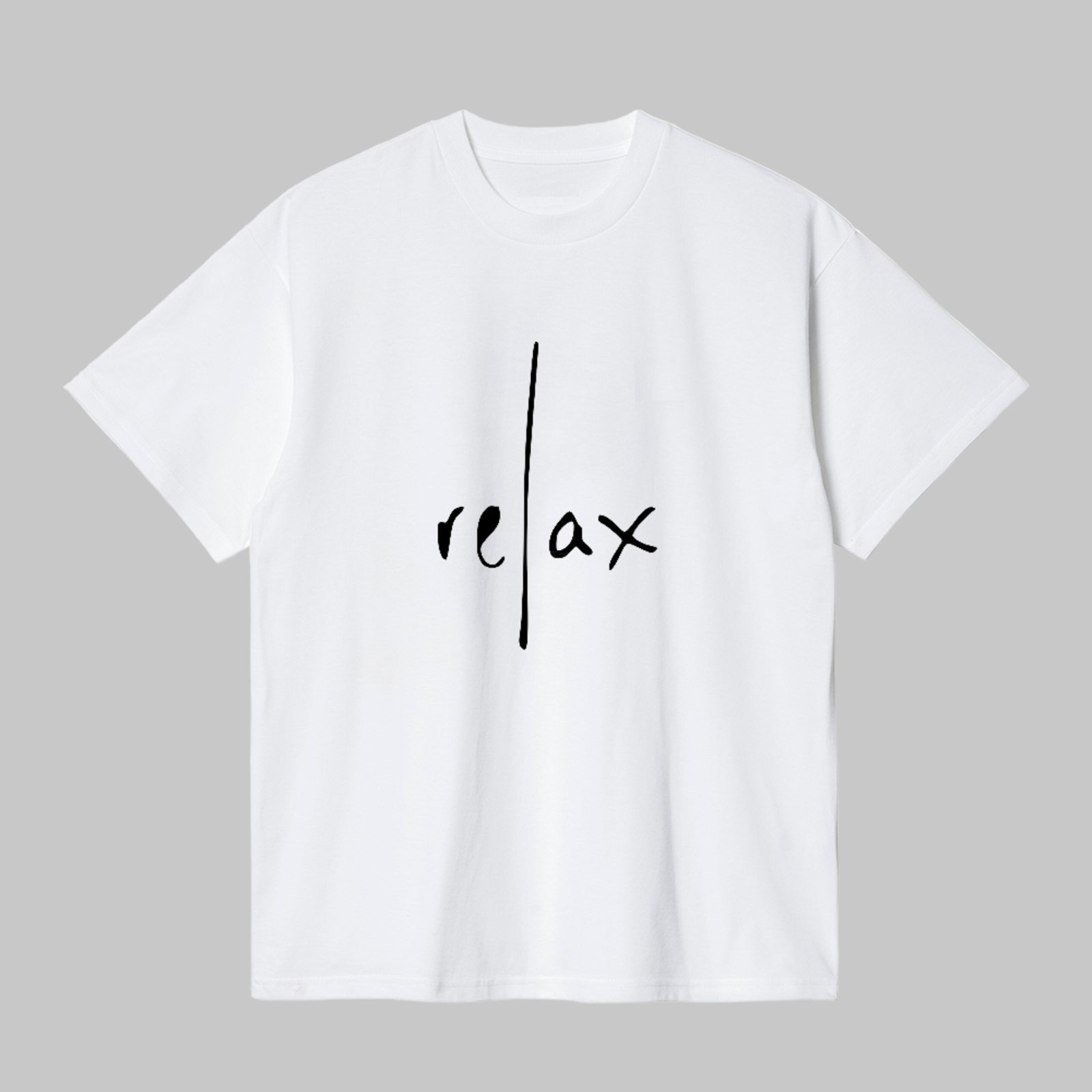 Camiseta Básica Relax Lettering Estilo Casual Unissex Branco
