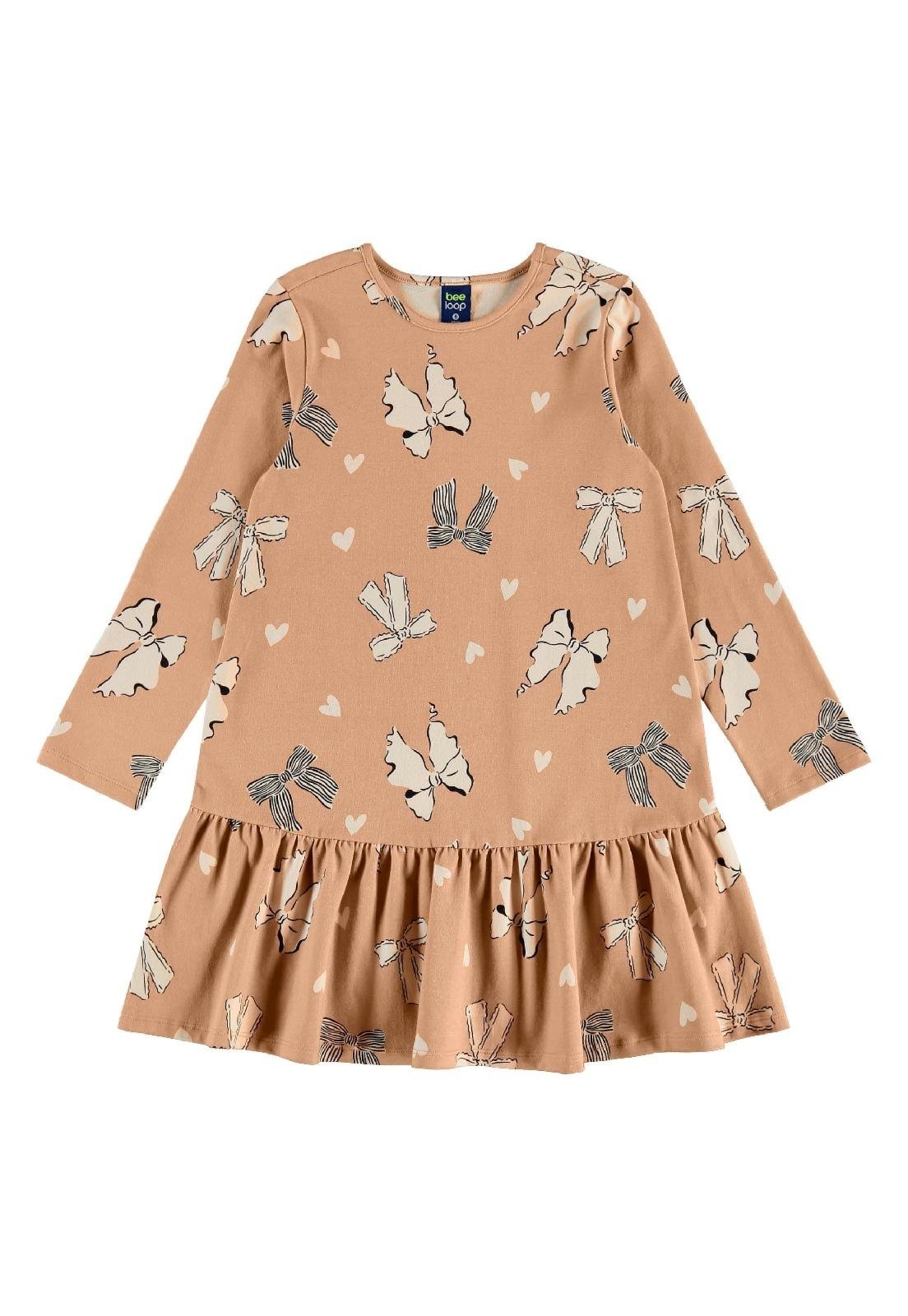 Infantil - Vestido Cotton Laços Corações Bee Loop Vermelho
