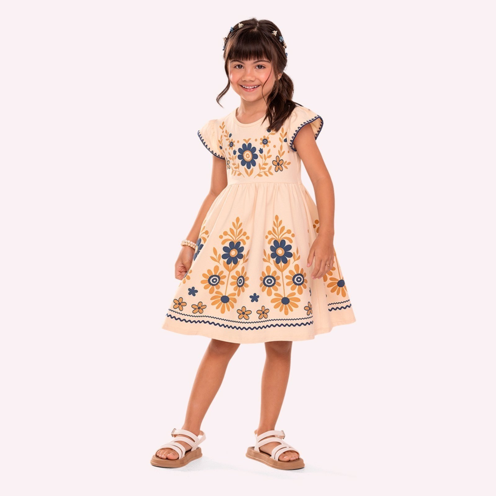 Infantil - Vestido Menina em Cotton Nanai