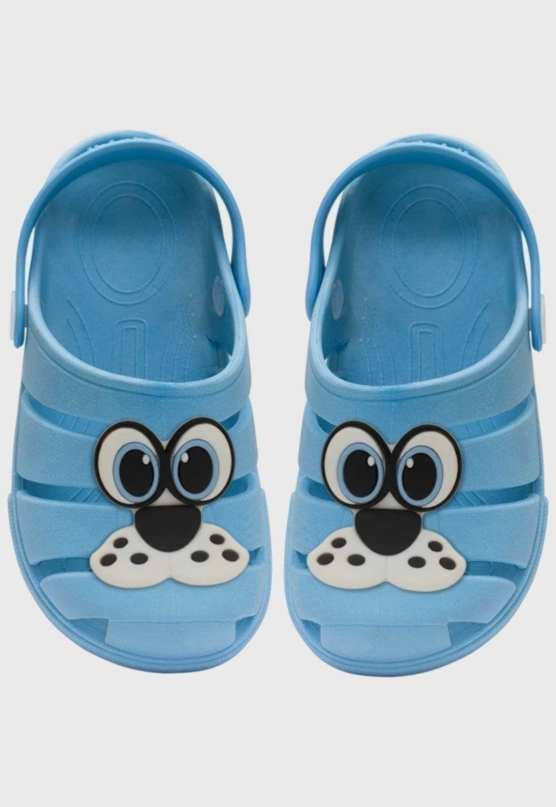 Infantil – Sandalia Babuche Pópidi Menino Cachorro Azul