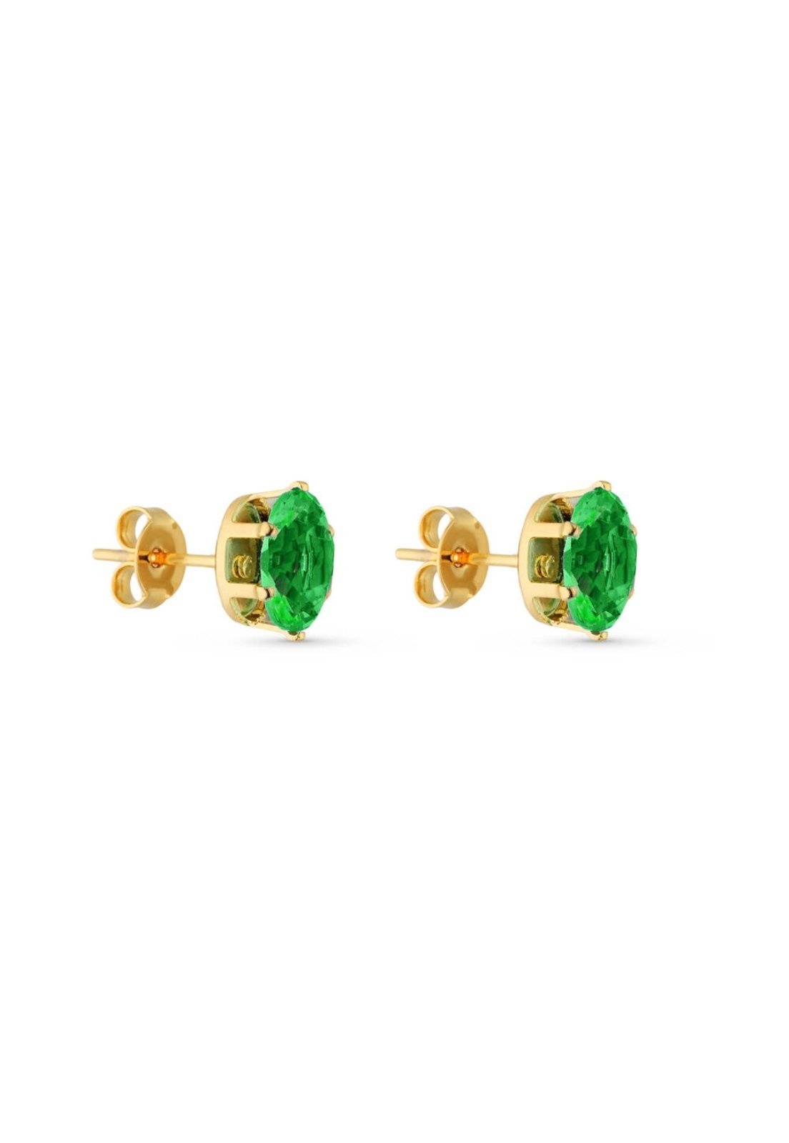 Vista 3 Trio De Brincos Semijoia Pedra Verde E Ponto De Luz Zircônia Banhados A Ouro 18K Br094-001 Dourado STORE ORA SEMIJOIAS dourado verde