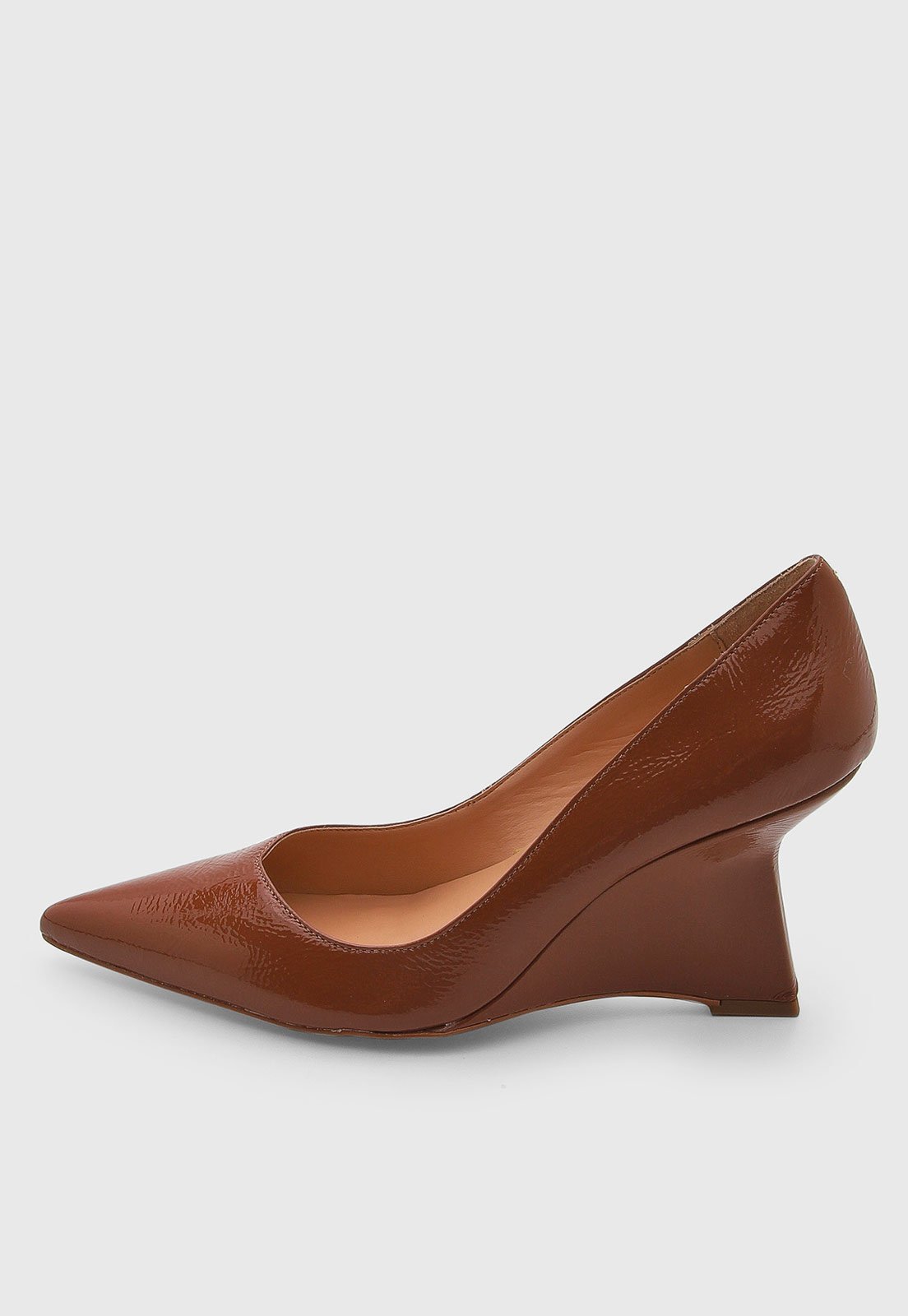 Scarpin Feminino Luiza Barcelos Couro Bico Fino Marrom