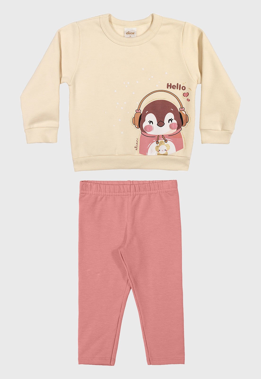 Conjunto Elian Pinguim Amarelo