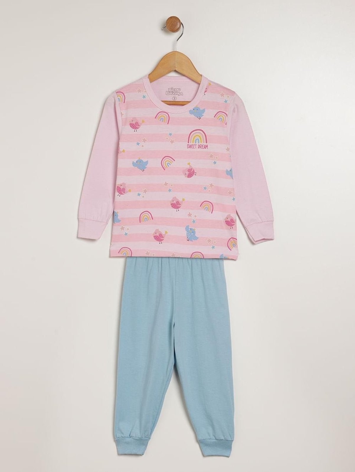 Pijama Longo Para Menina - ROSA/AZUL