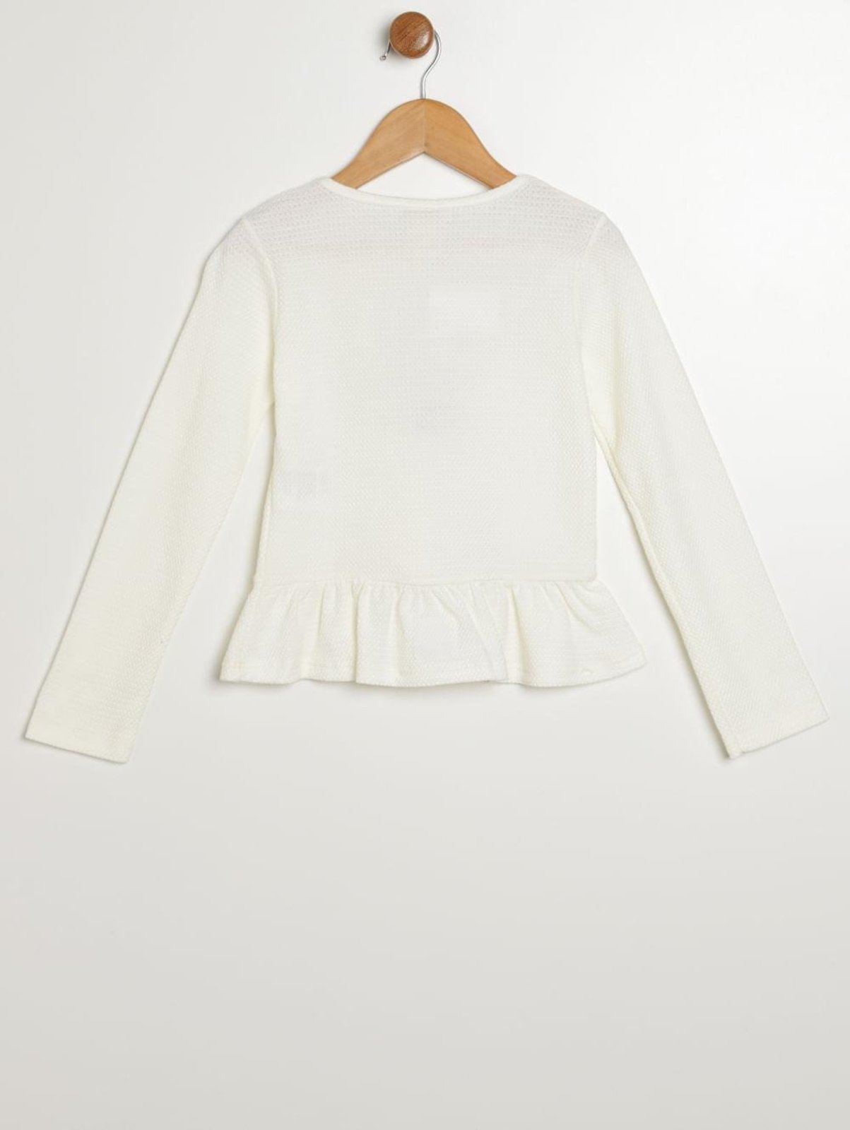 Infantil - Blusa Manga Longa Para Menina - OFF WHITE