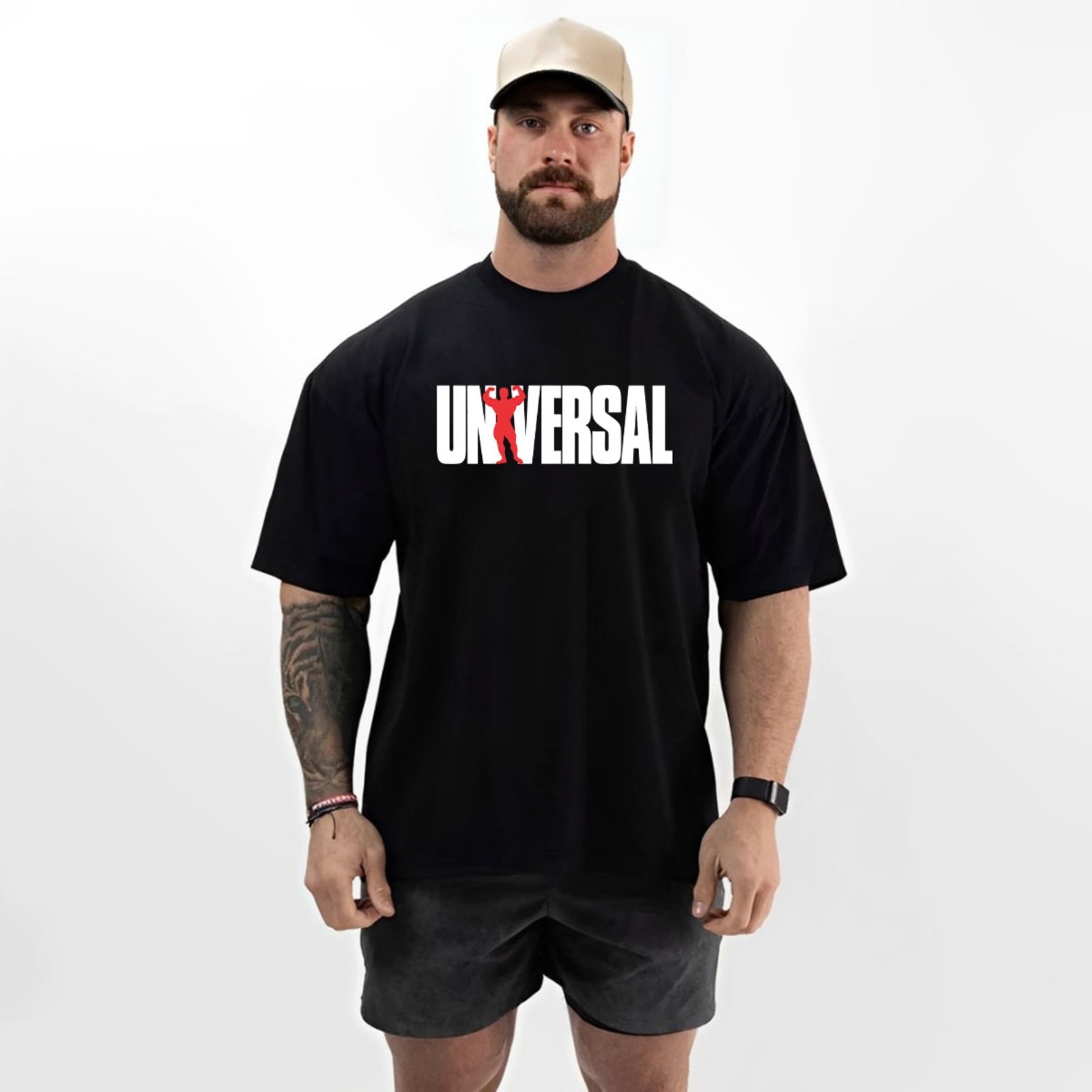 Camiseta Oversized Over Masculina Algodão Academia Preto