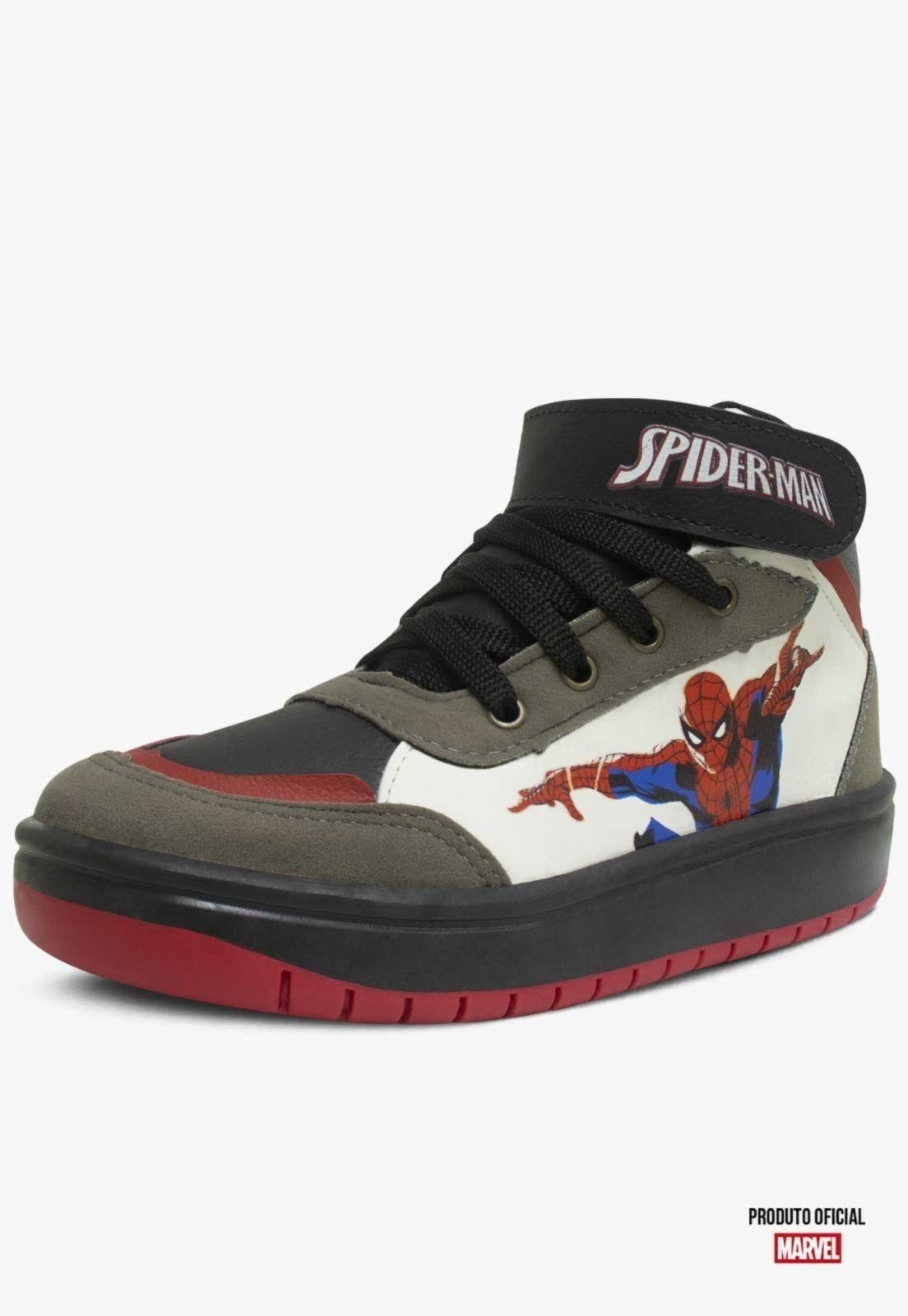 Infantil - Tênis Homem Aranha Cano Alto Marvel Original Preto