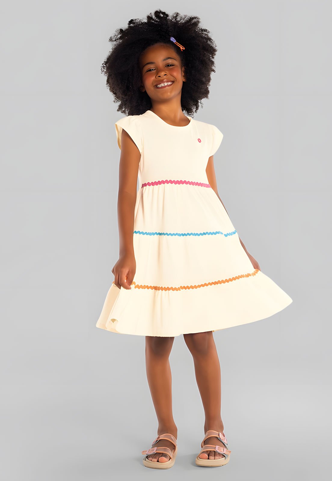 Infantil - Vestido Brandili Listrado Off-White