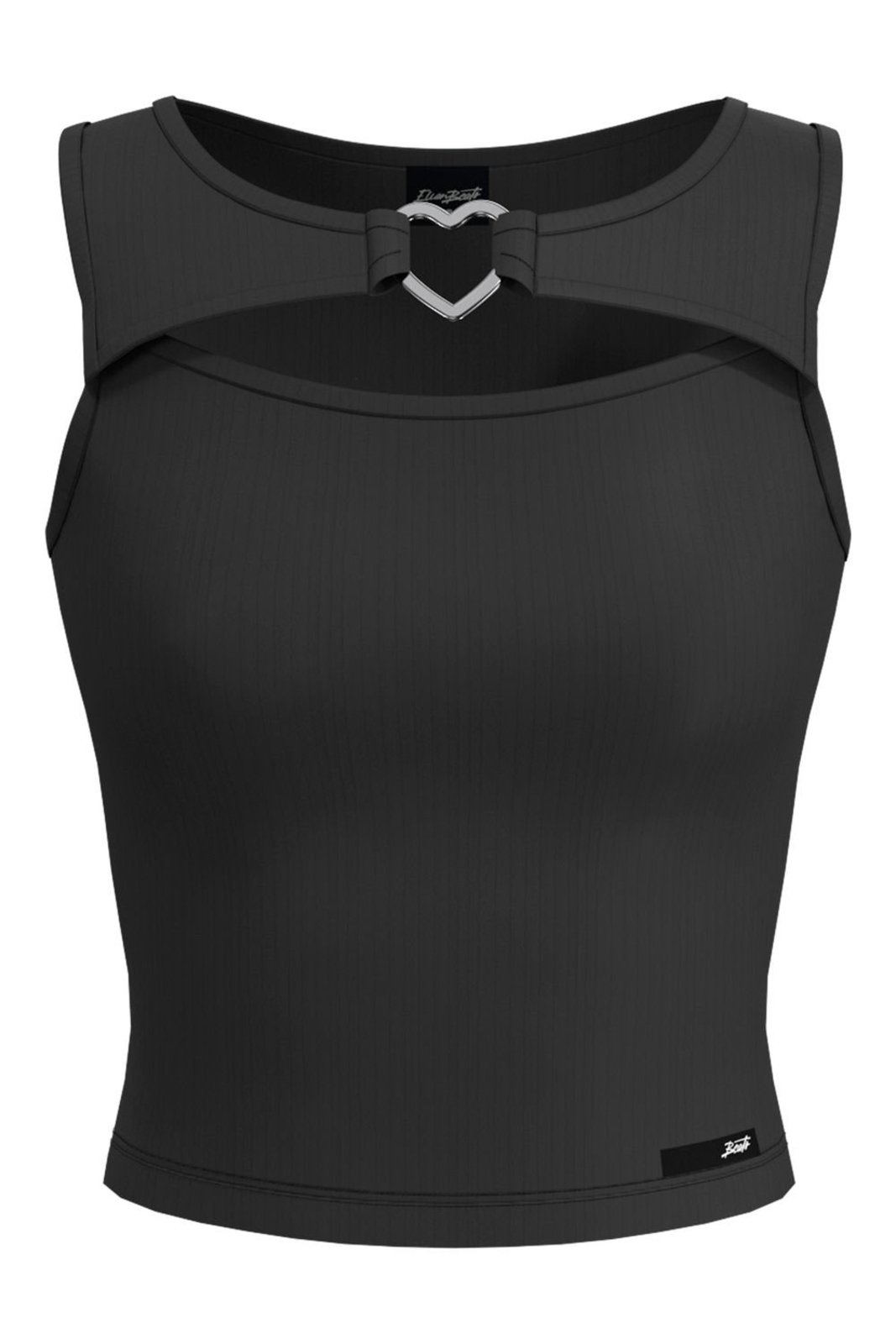 Infantil - Regata Cropped Juvenil Menina Heart Elian Beats Preto