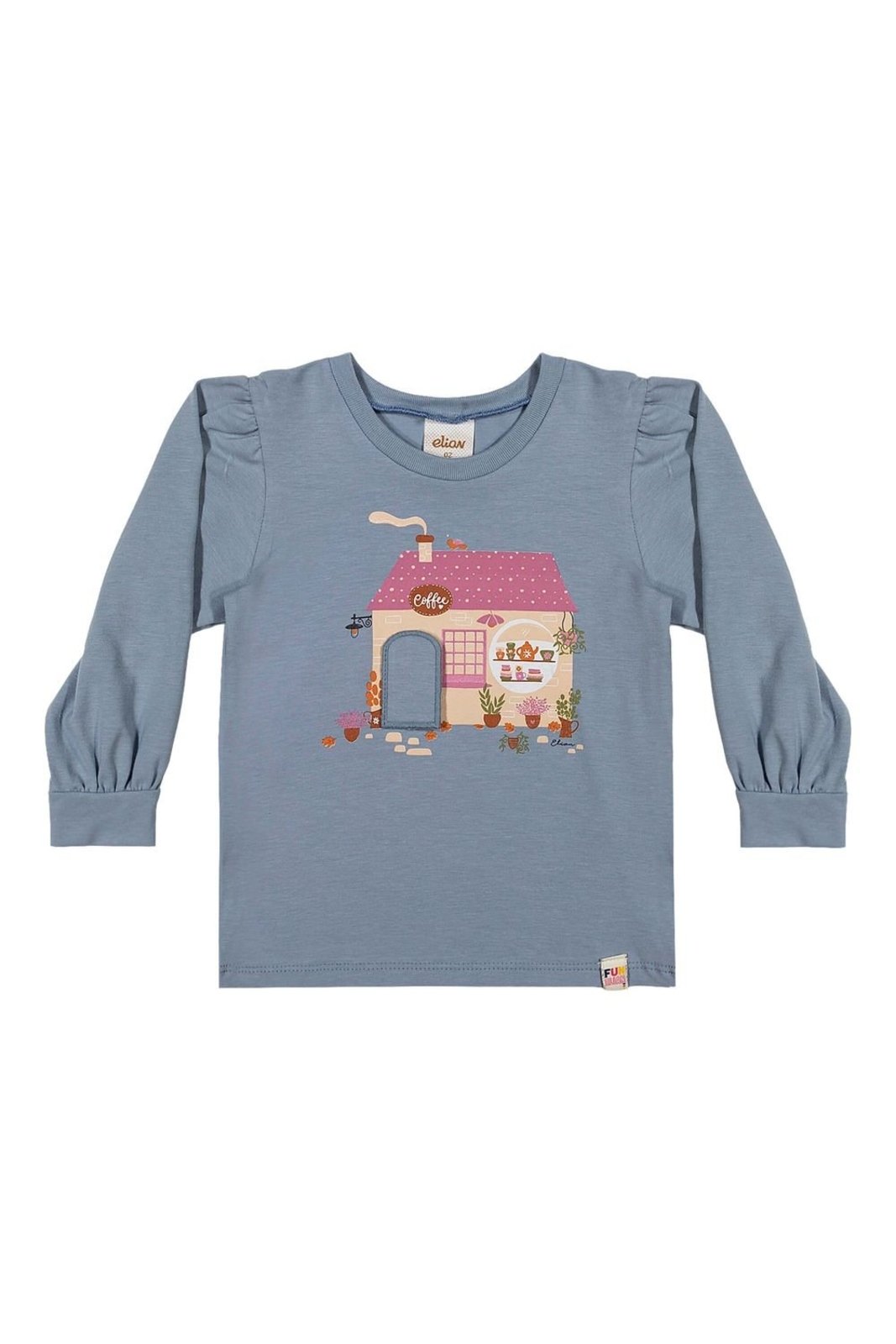 Infantil - Blusa Interativa Menina Manga Longa Elian Azul