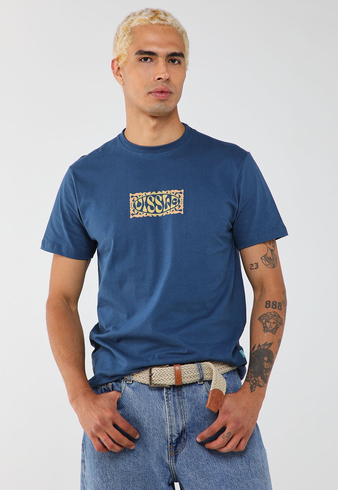 Camiseta Masculina Vissla Silk Cosmic Creatures Azul