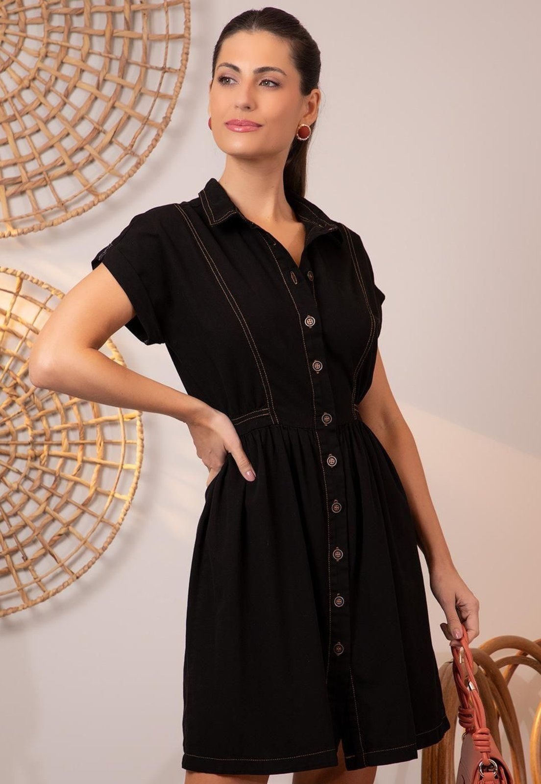 Vestido Em Jeans Preto Quintess