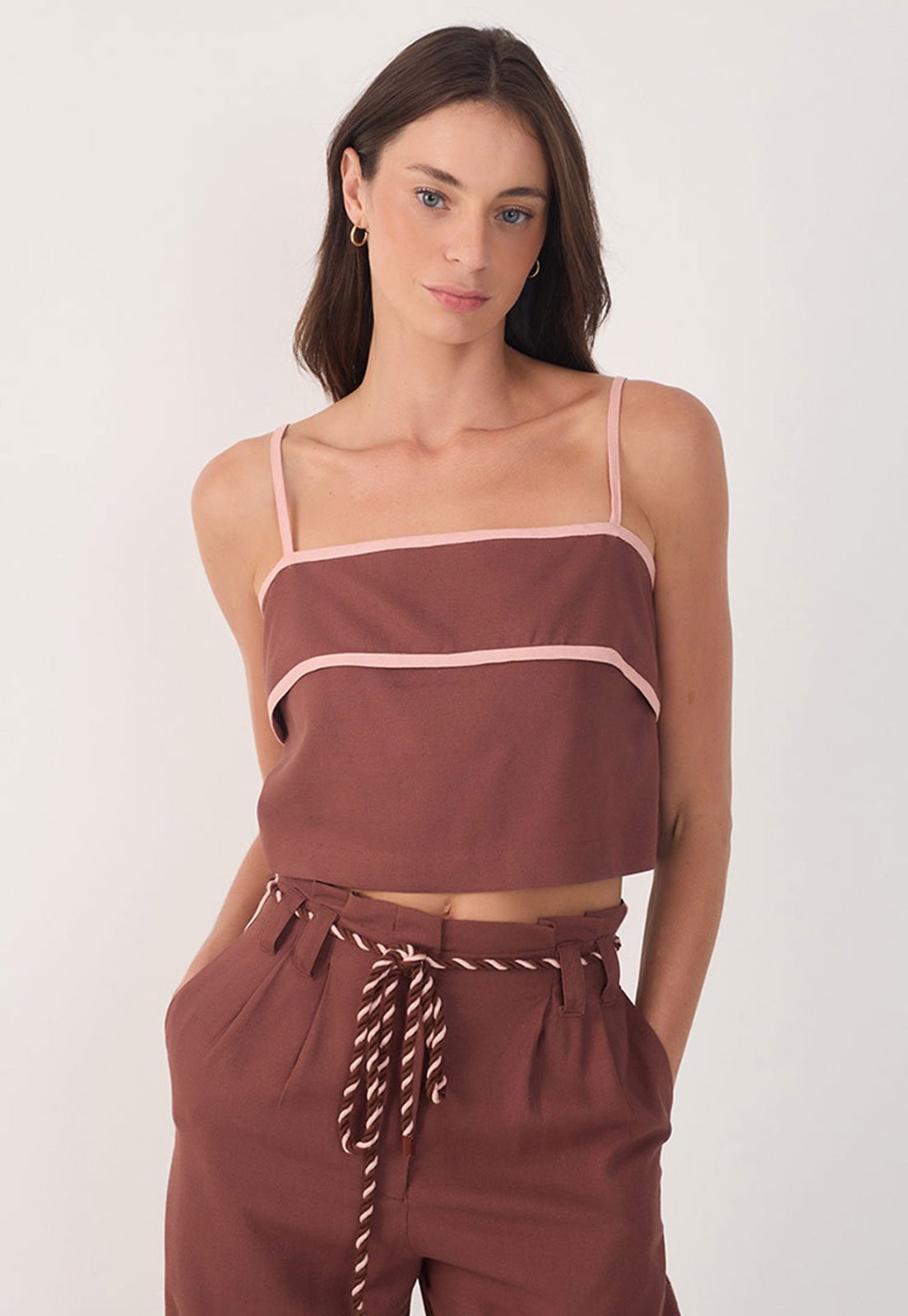 Regata Cropped Dress To Reta Viés Vinho