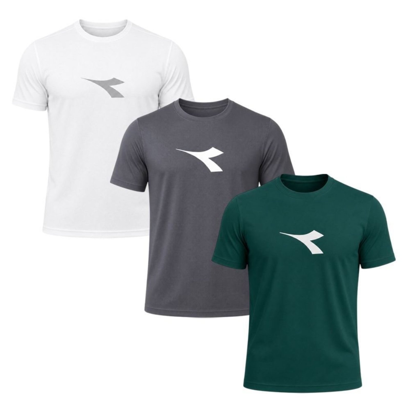 Kit 3 Camisetas Diadora Big Logo Masculino - Branco - Diadora
