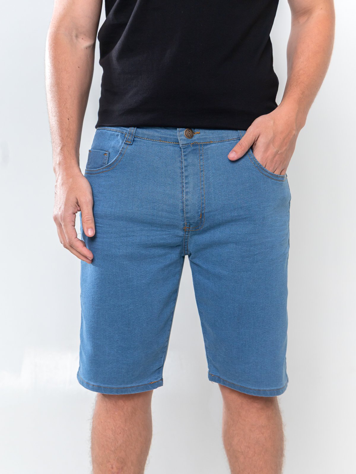 Bermuda Jeans Masculina Alpha Street Wear Confortável Básica