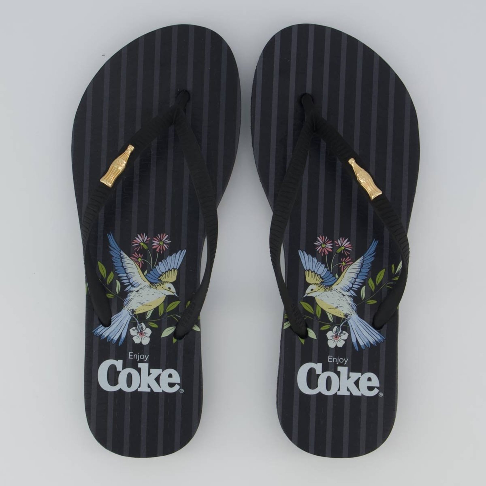 Chinelo Coca Cola Fly Bloom Feminino Preto