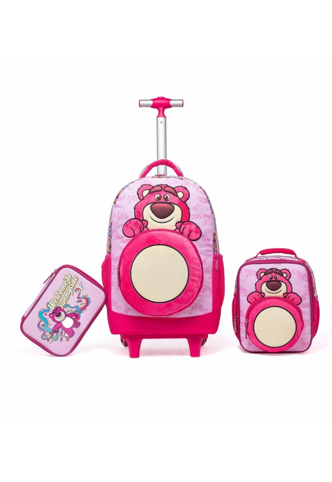 Infantil - Kit Mochila Escolar Rodinha Lancheira Estojo Lotso Toy Story
