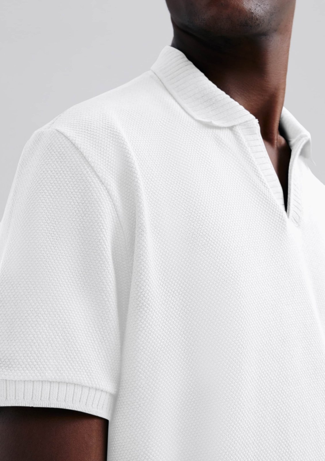Vista 3 Camisa Polo Masculina Manga Curta Texturizada Hering off-white Hering off-white