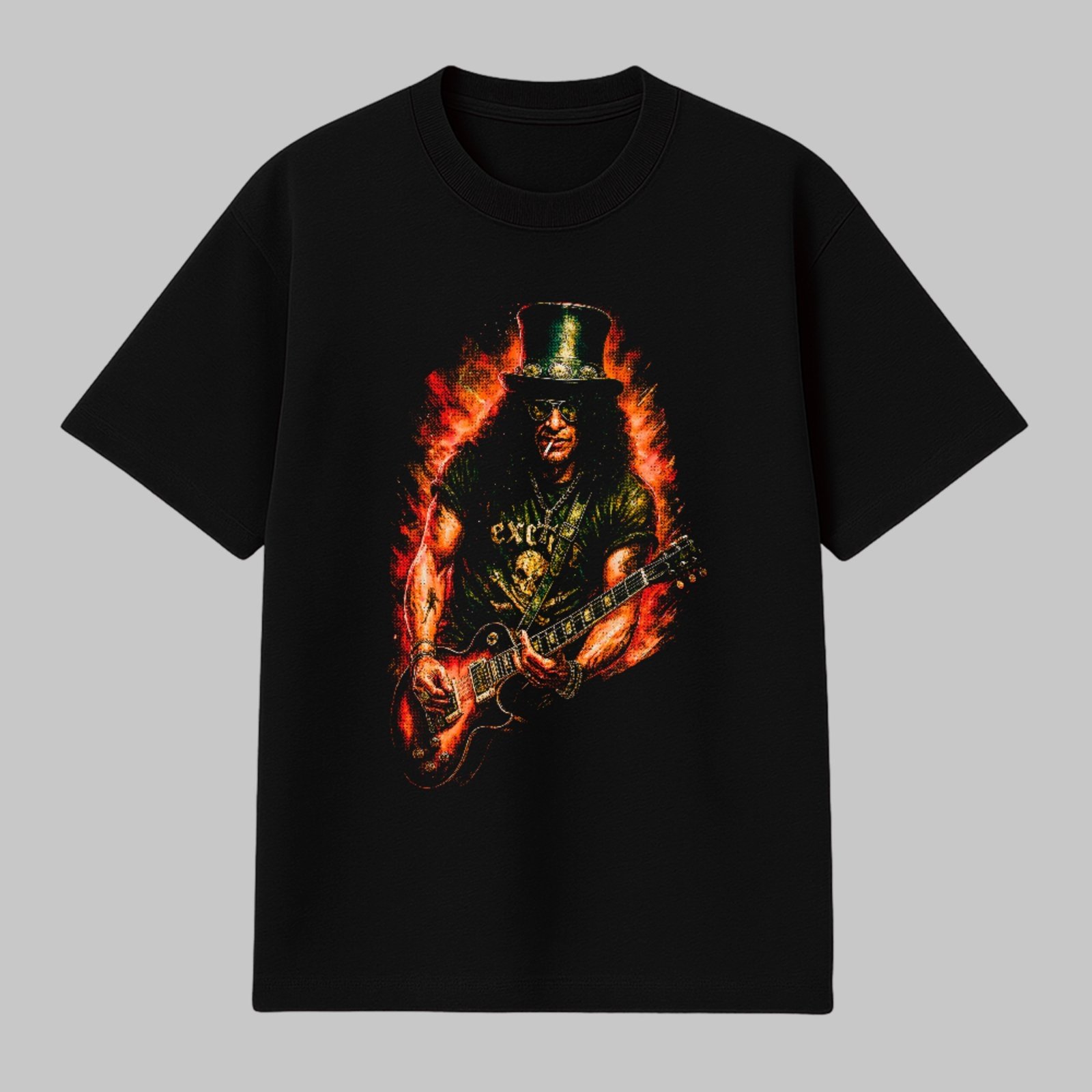 Camiseta Básica Slash Style Hard Rock Guns N Roses Rock Unissex Preto