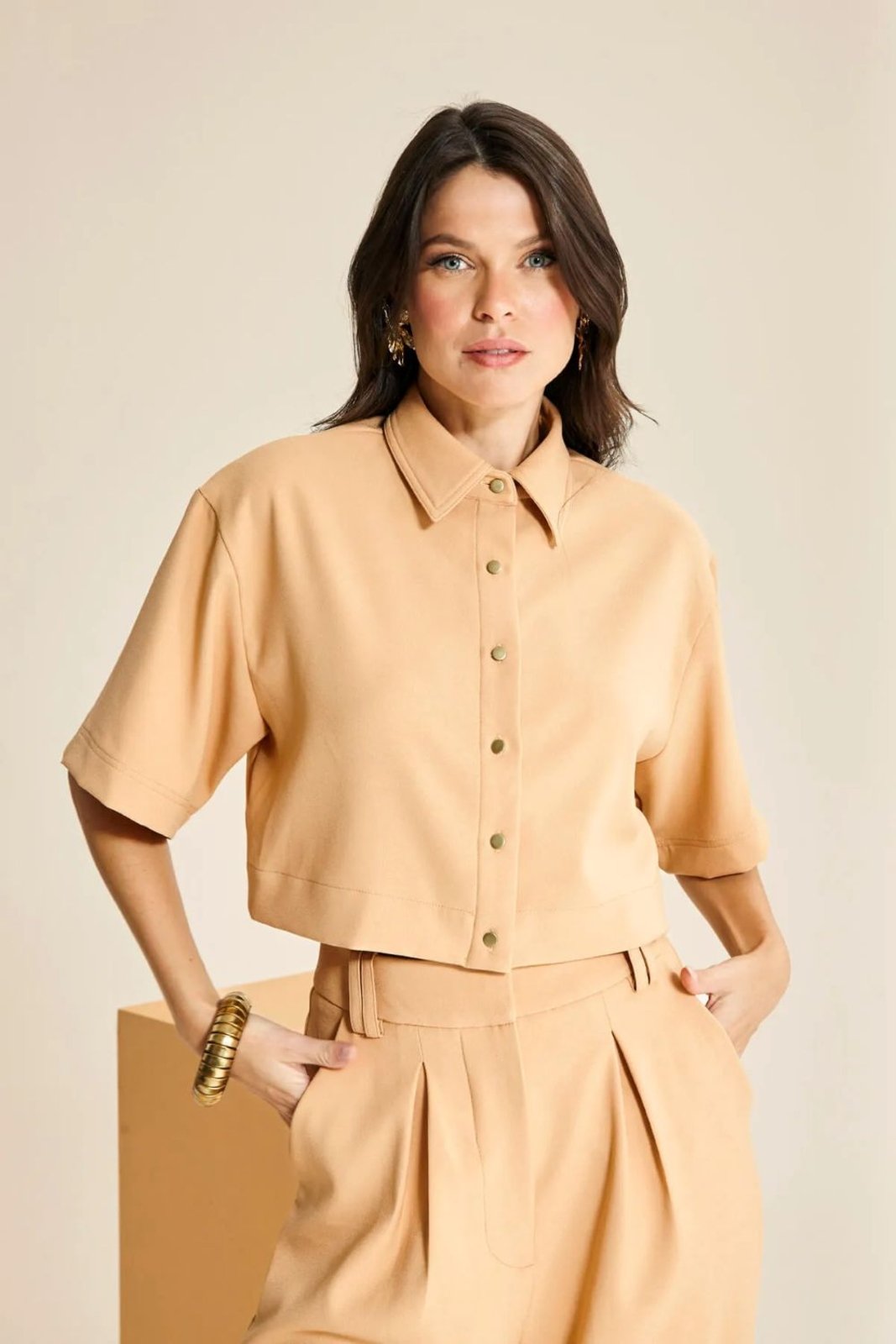 Camisa Emilia - Bege Macadamia