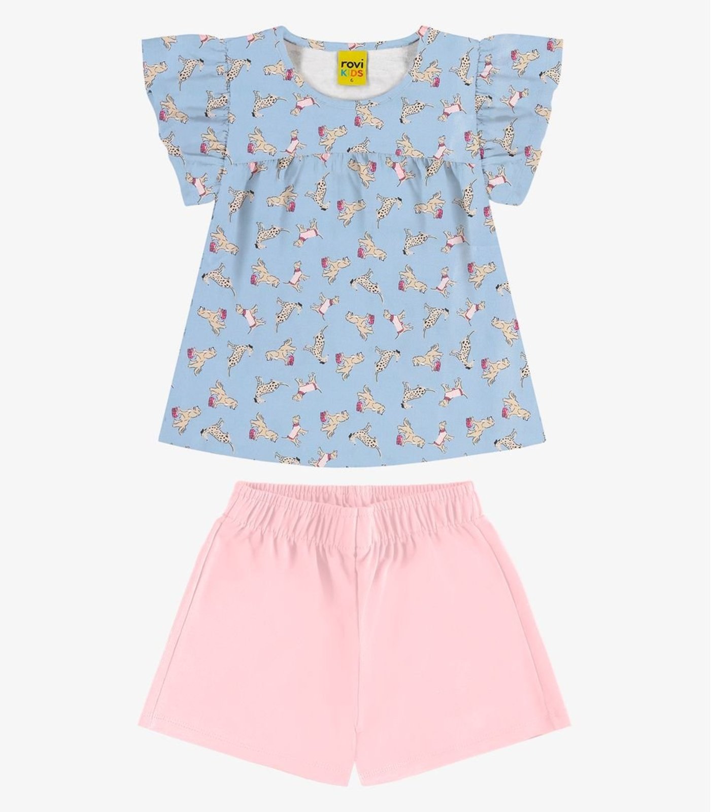 Infantil - Conjunto Blusa Com Shorts Rovi Azul