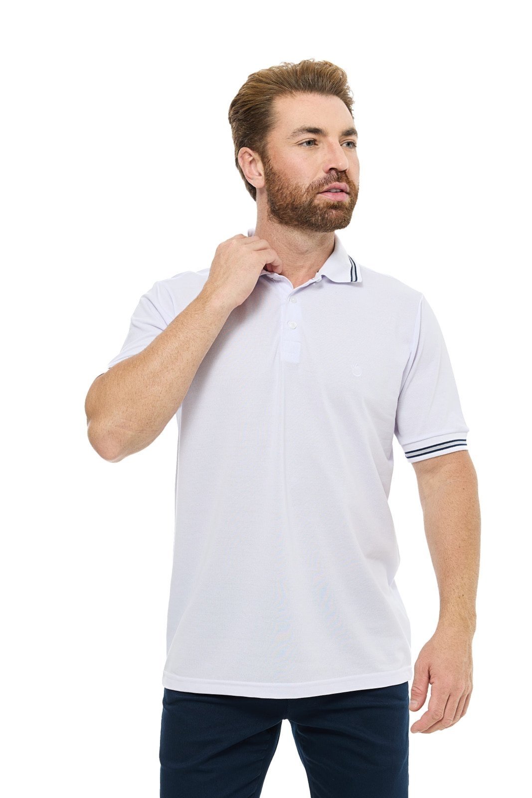 Camisa Gola Polo Olimpo Piquet Branca