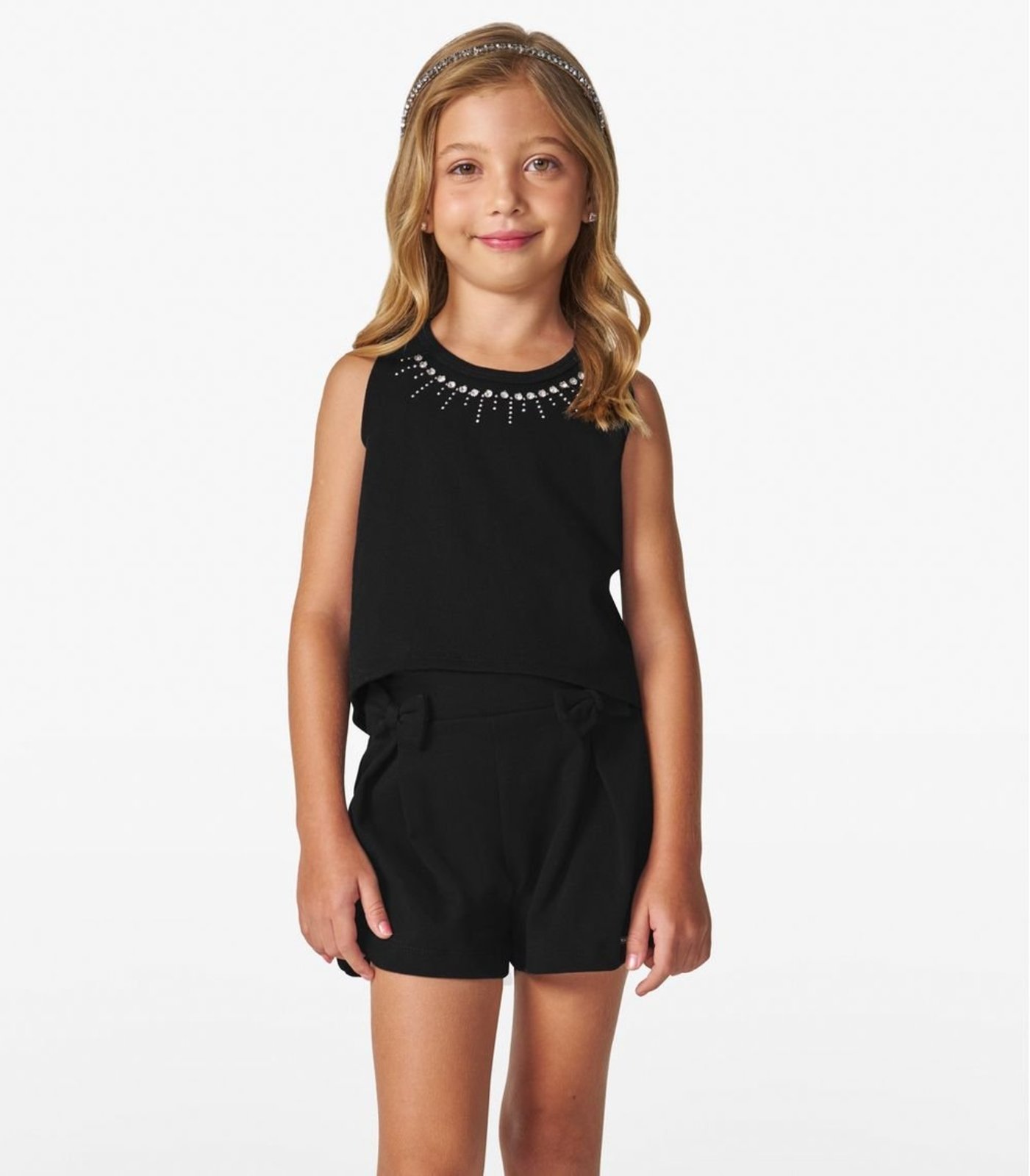 Infantil – Conjunto Regata com Shorts em malhão Trick Nick Preto