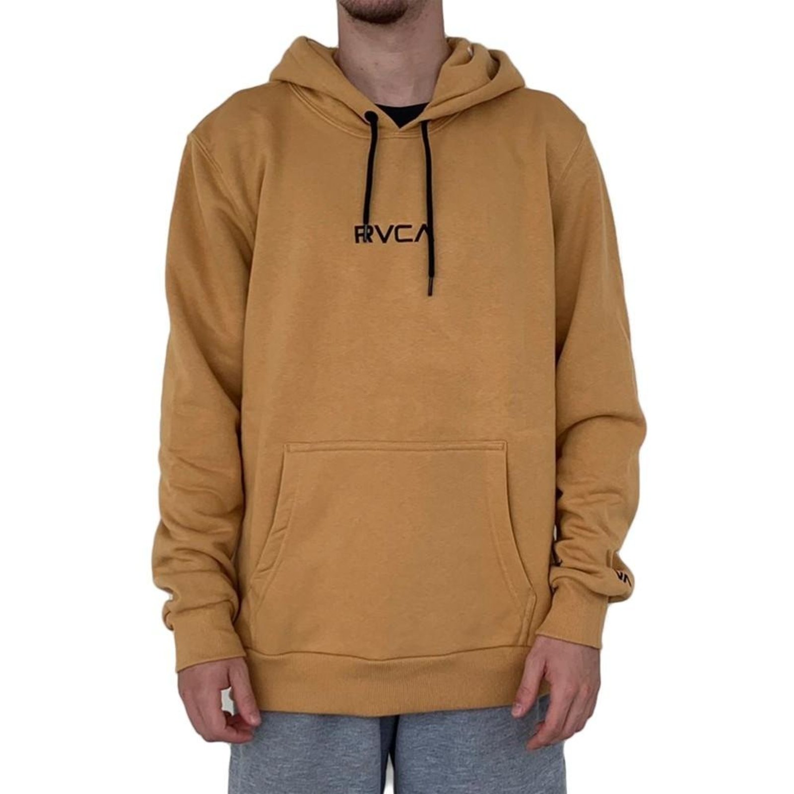 Moletom RVCA Canguru Tonally WT23 Masculino Amarelo Escuro