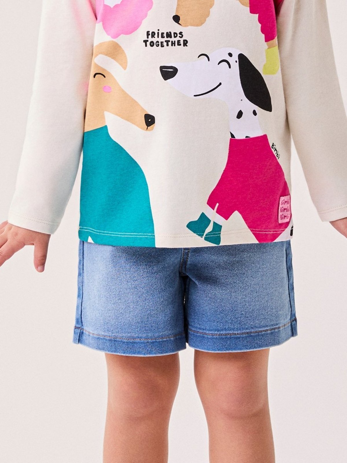 Infantil - Short Menina Bimbi Jeans com Elástico