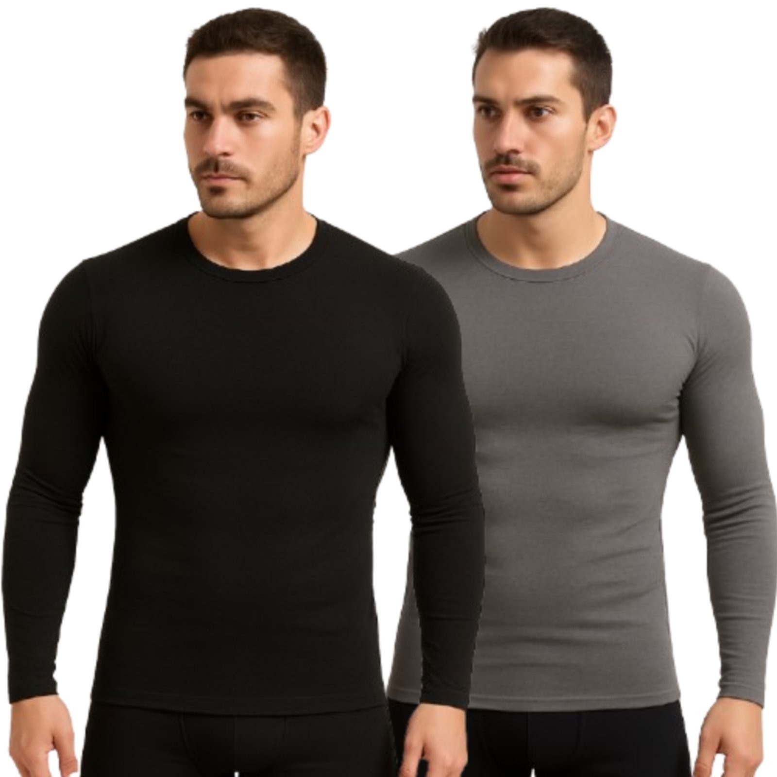 Kit 2 Camisa Manga Longa UV Reflexo Íntimo Proteção Solar Preto e Cinza