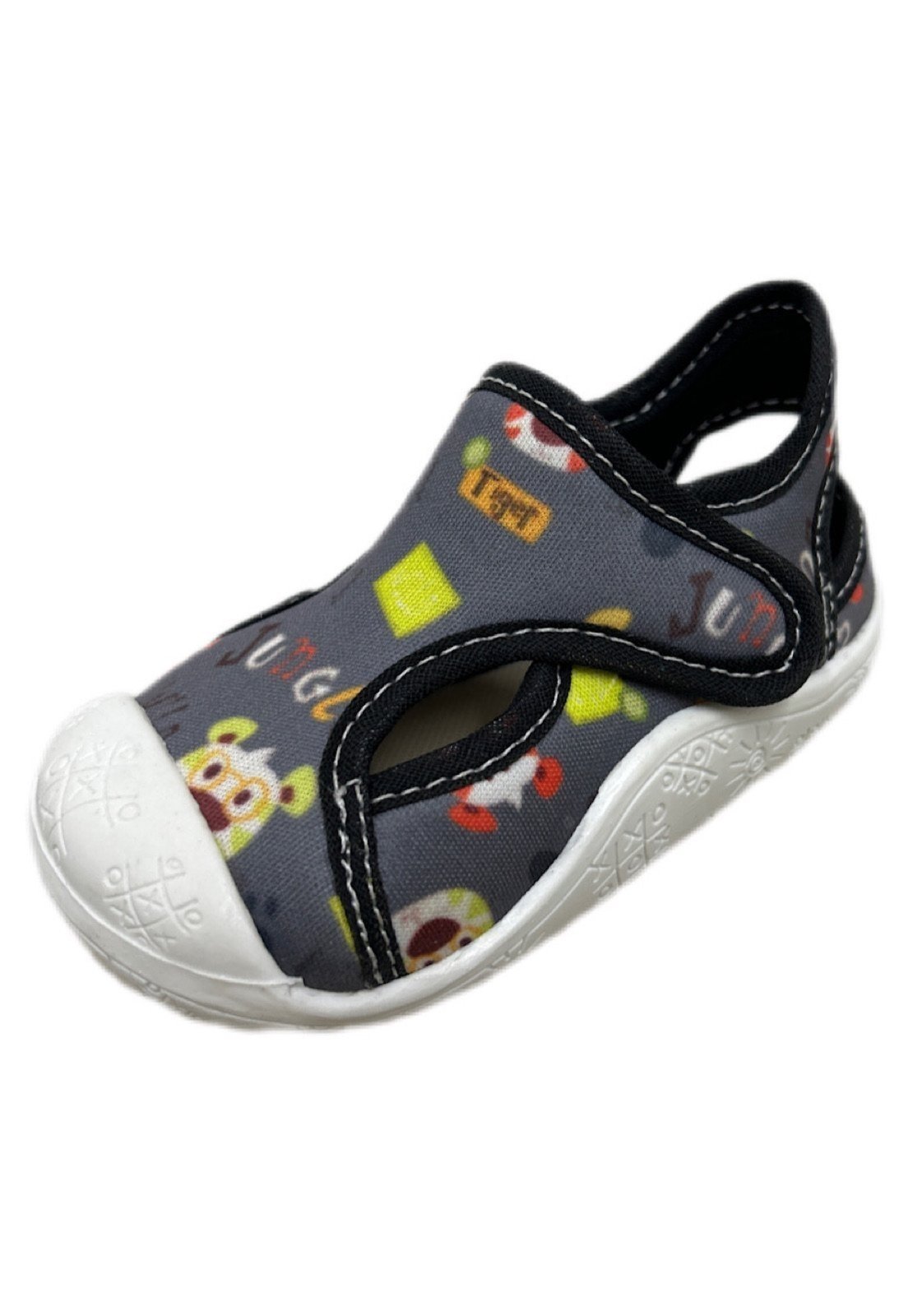 Vista 3 Infantil - Tênis Papete Solzim calce fácil Jungle cinza Solzim cinza