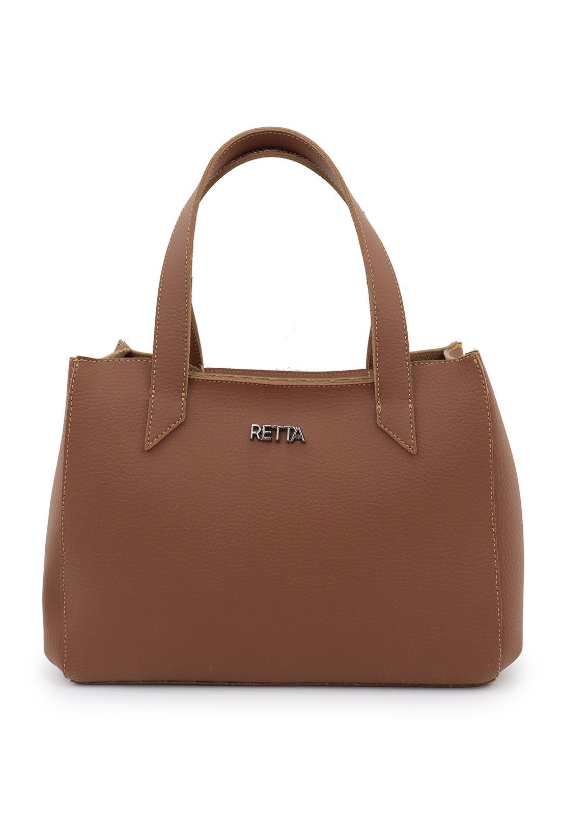 Vista 3 Bolsa Feminina Tote Grande com Alças de Mão e Estrutura Reforçada Retta Retta Oficial caramelo