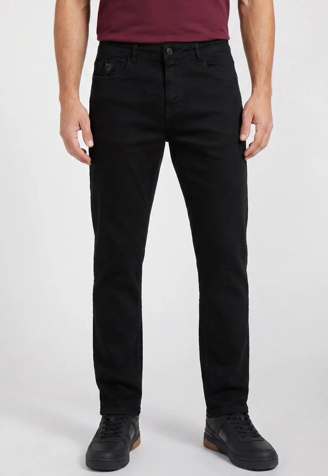Calça Sarja Guess Slim Straight Preto
