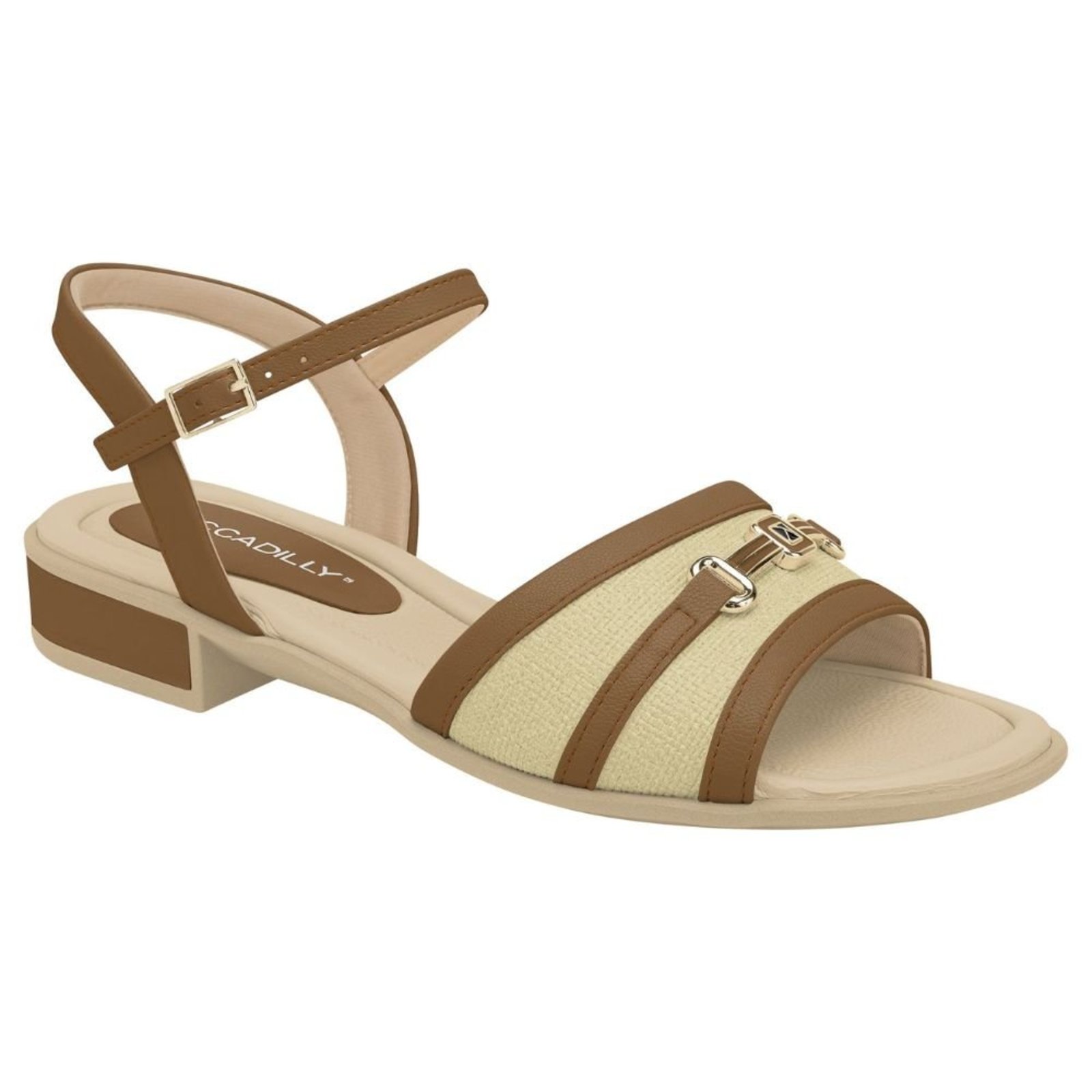 Sandália Feminina Taila Off Mascavo Marfim Piccadilly 590081-03