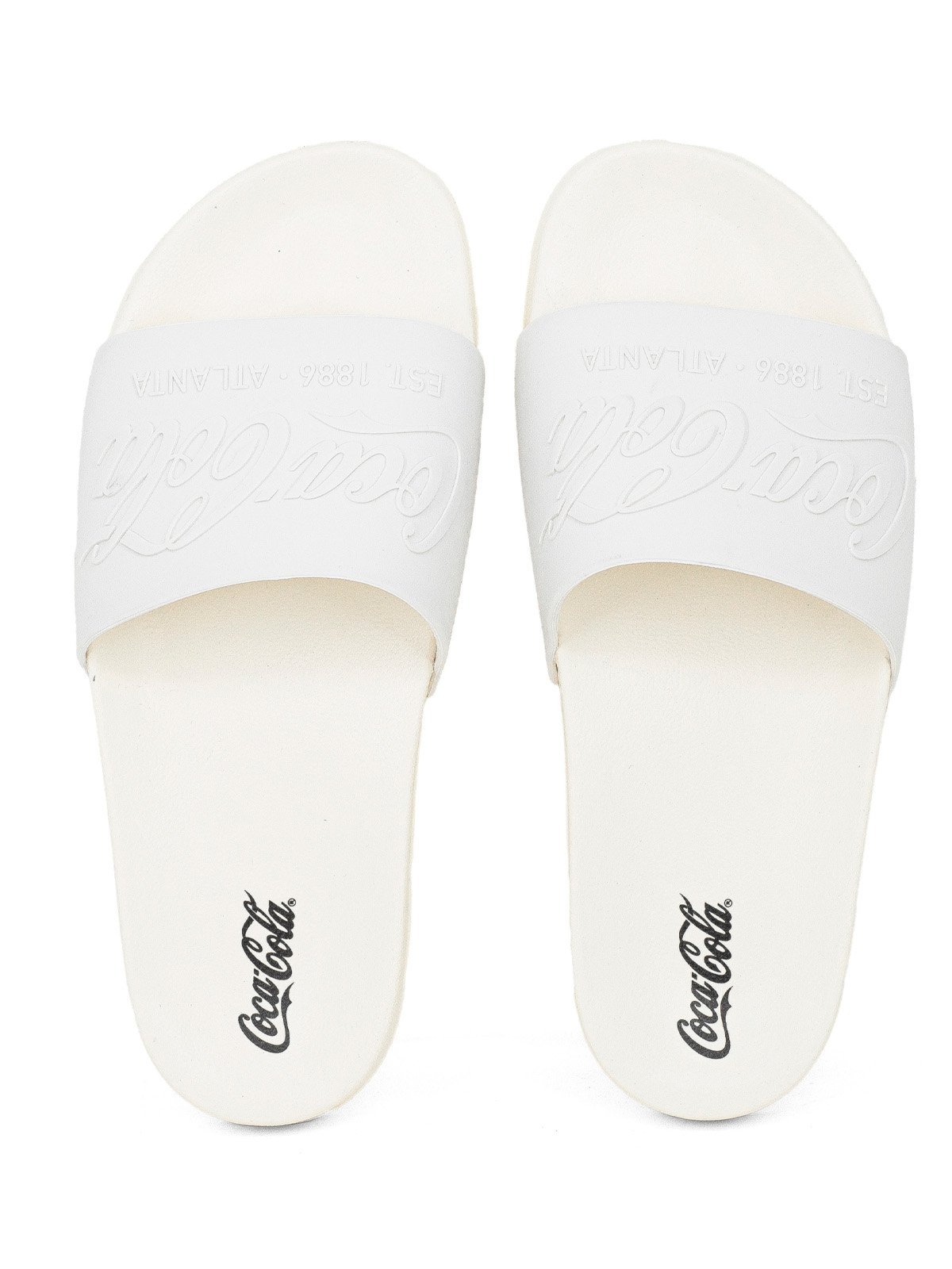 Sandália Slide Masculina Coca Cola Coke Bold Confortável Resistente Off White