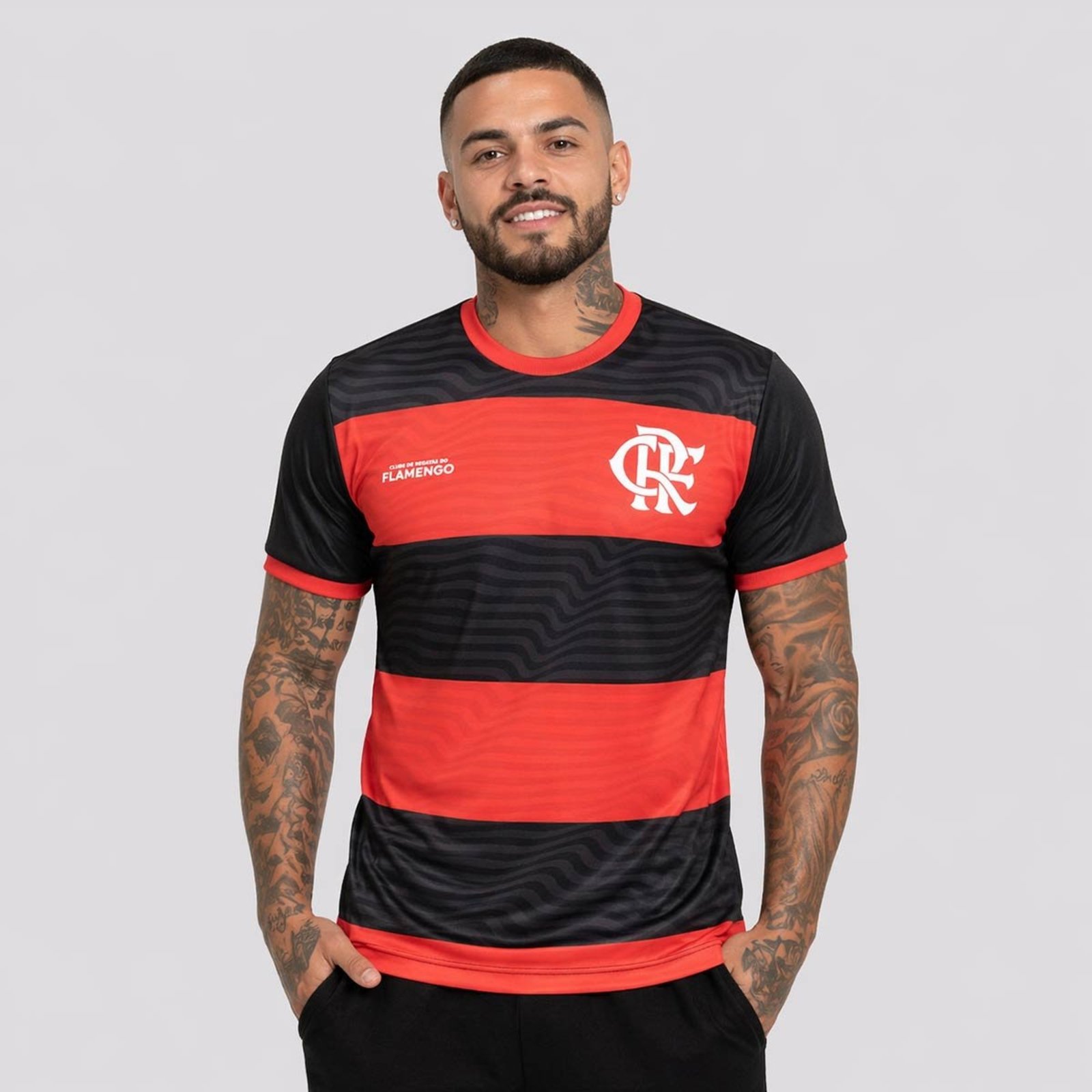 Camisa Flamengo Emoção Vermelha e Preta