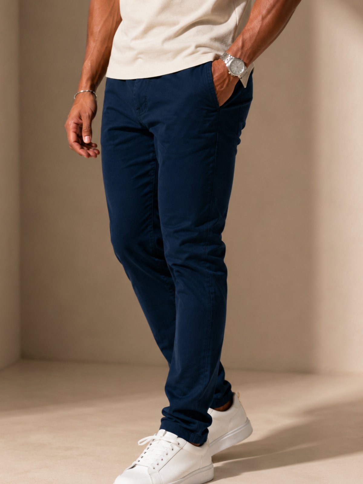 Calça Sarja Masculina Slim Yellow Jeans Azul Marinho Premium Casual Conforto Ajuste Perfeito Elegante