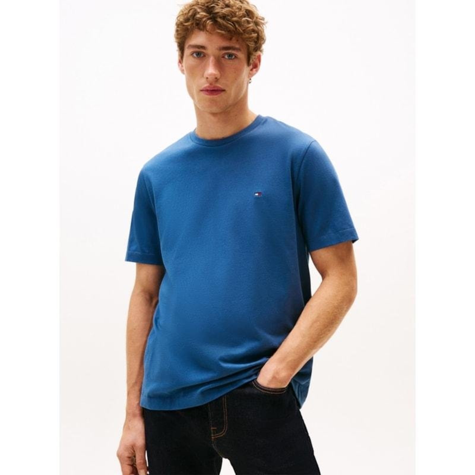 Camiseta Clássica Gola C Azul