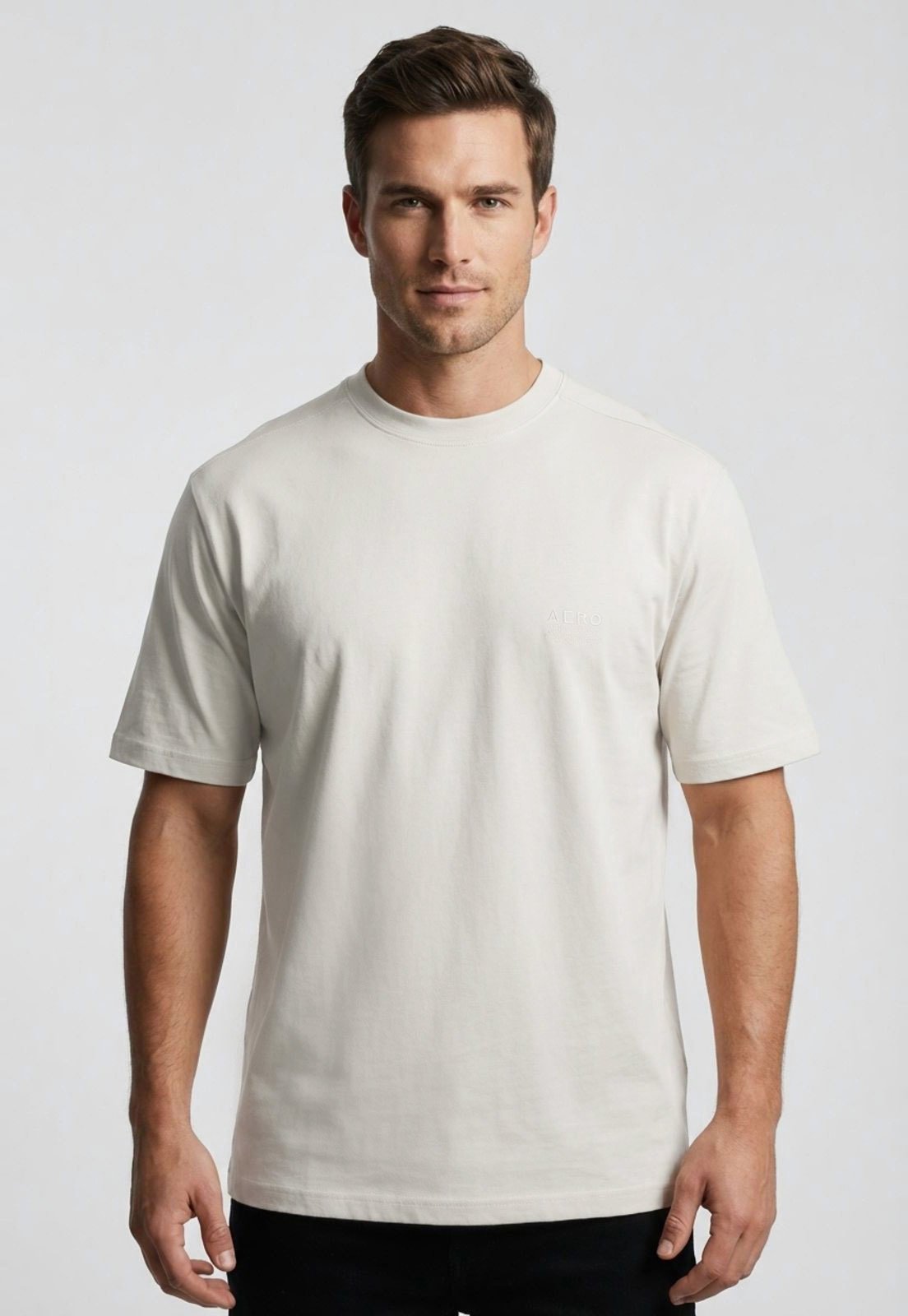 Camiseta Masculina Aeropostale Logo Bordado Off-White