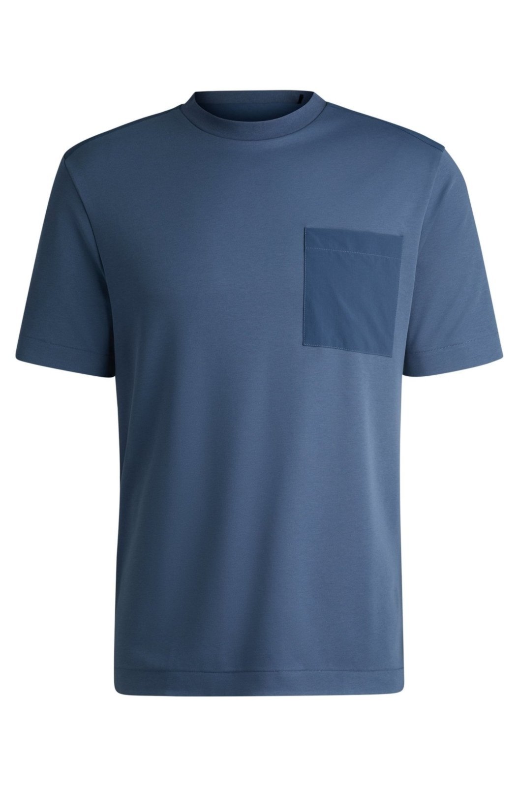 Camiseta De Algodão Com Acabamentos Tonais Azul - P-S